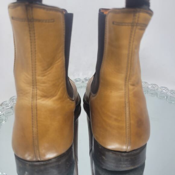 Fratelli Borgioli Handmade Tan Brown Leather Chelsea Boots Mens US 7.5 UK7 ITALY - Picture 3 of 10